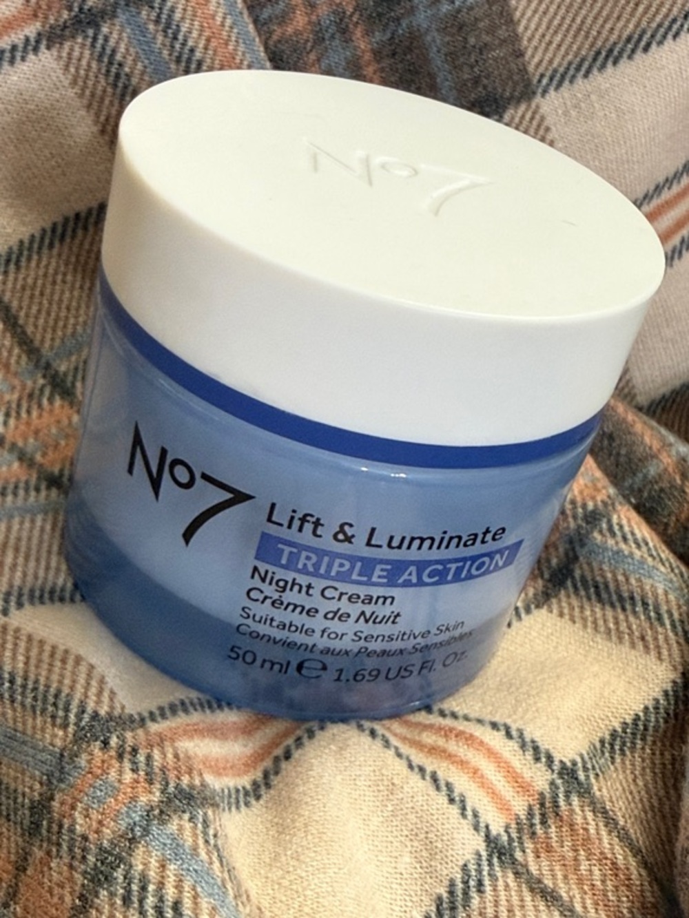 No7 Lift & Luminate Triple Action Night Cream — Blue